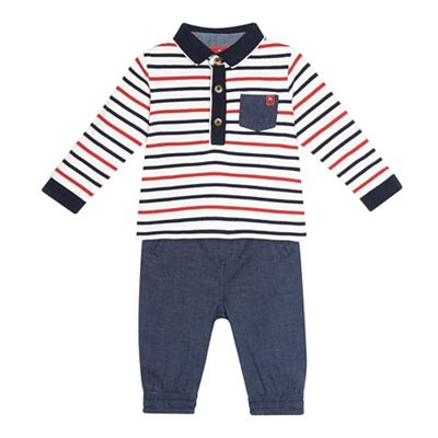 J by Jasper Conran Navy rugby shirt and joggers set